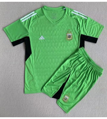 Argentina Målvakt babykläder Hemmatröja barn VM 2022 Korta ärmar (+ Korta byxor)